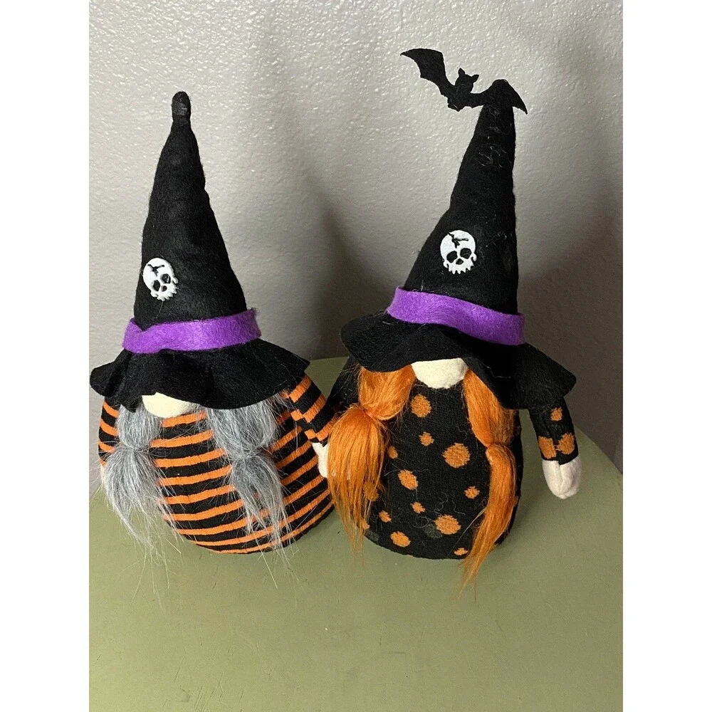 2 Gnomes Halloween Decorations for Home Indoor, 2 Gnomes Mr & Mrs Gnome Plush